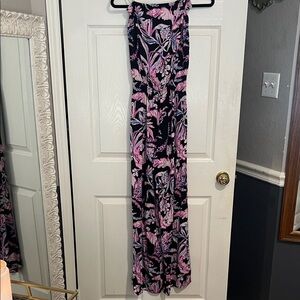 Lilly Pulitzer Vibrant Floral Jumpsuit in Pink and Black